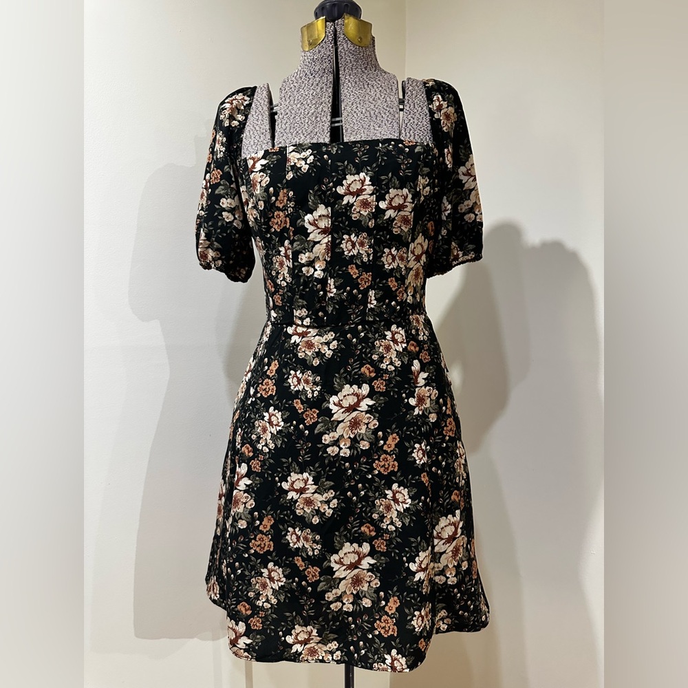 Abercrombie & Fitch Black Floral Mini Dress